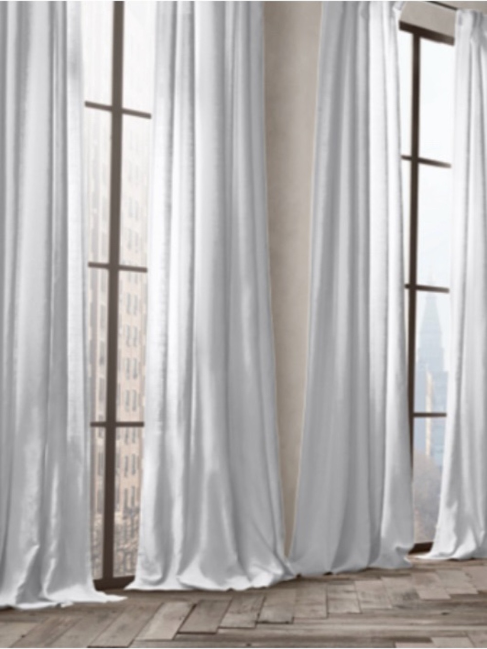 Restoration Hardware White Sheer Drapes - Soft Window Panels. 2 curtains/pair.